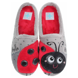 Dámske domáce papuče Medi Line 1121-024 grey-red