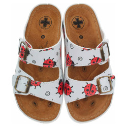 Medi Line dámské pantofle S182.002 white w-ladybugs