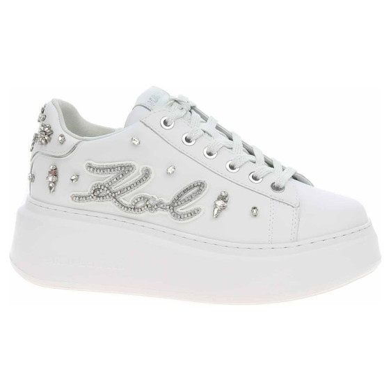 detail Dámska topánky Karl Lagerfeld KL63525 01S White Lthr w-Silver