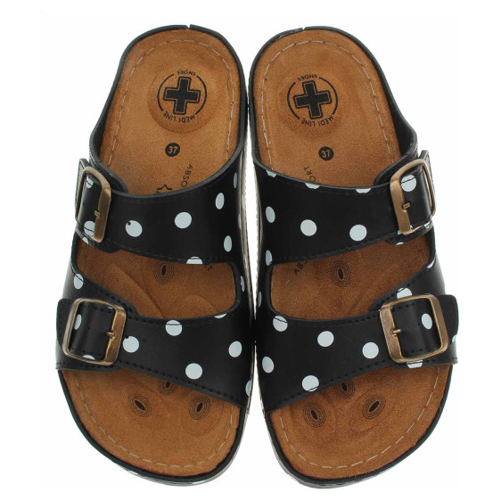 detail Dámske papuče Medi Line S182.002 black dots