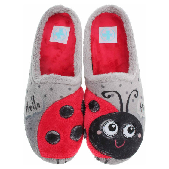 detail Dámske domáce papuče Medi Line 1121-024 grey-red