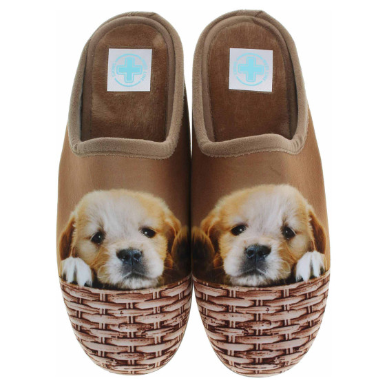 detail Dámske domáce papuče Medi Line 140-025 hnědá