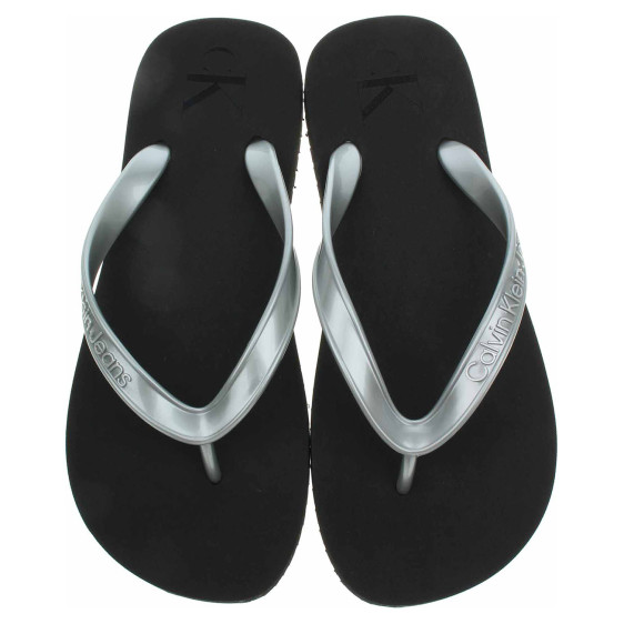 detail Dámske plážové papuče Calvin Klein YW0YW01719 00T Black-Silver