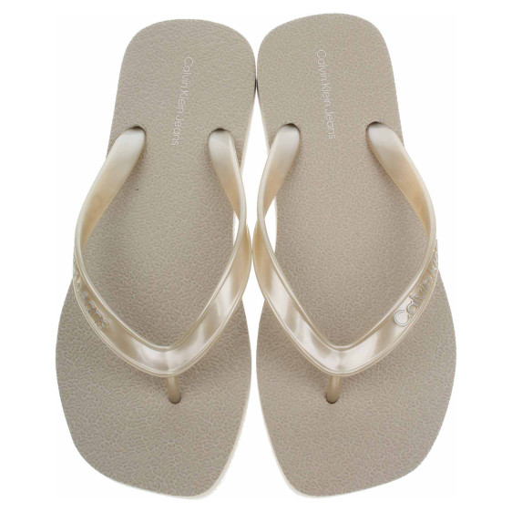 detail Calvin Klein dámské plážové YW0YW01720 ACF Eggshell-Bright White