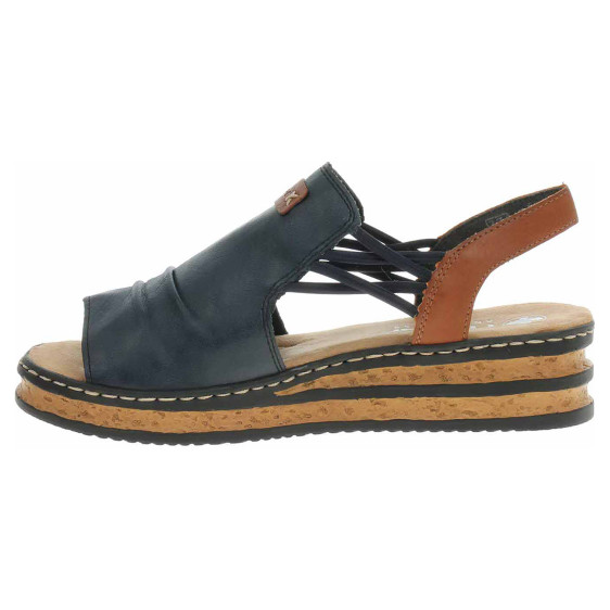 detail Dámske sandále Rieker 62962-14 blau kombi