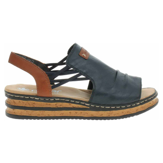 detail Dámske sandále Rieker 62962-14 blau kombi